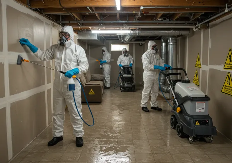 Basement Moisture Removal and Structural Drying process in Gifford, FL